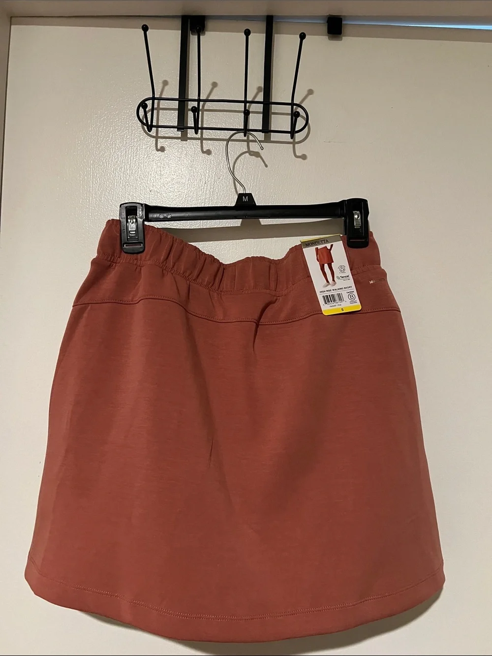Casual Elastic-Waist A-Line Skirt in Rust